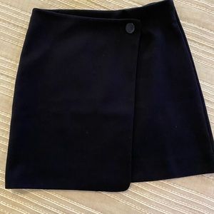 Loft navy knit wrap skirt